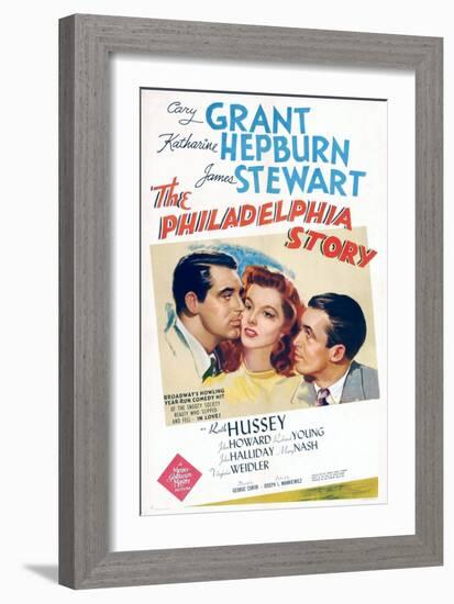 The Philadelphia Story, Cary Grant, Katharine Hepburn, James Stewart, 1940-null-Framed Premium Giclee Print