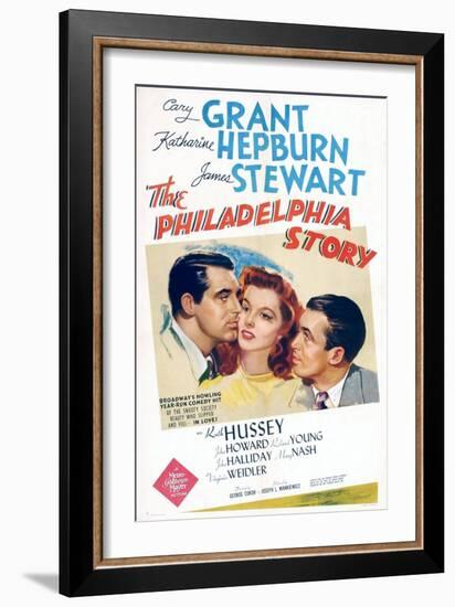 The Philadelphia Story, Cary Grant, Katharine Hepburn, James Stewart, 1940-null-Framed Premium Giclee Print