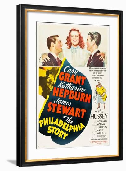 The Philadelphia Story, Cary Grant, Katharine Hepburn, James Stewart, 1940-null-Framed Art Print