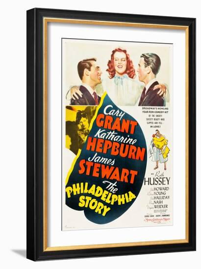 The Philadelphia Story, Cary Grant, Katharine Hepburn, James Stewart, 1940-null-Framed Premium Giclee Print