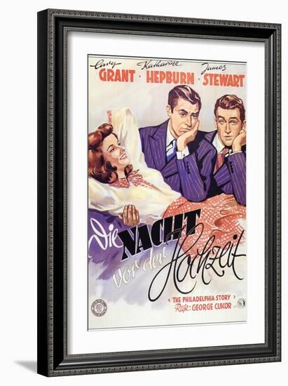 The Philadelphia Story, German Movie Poster, 1940-null-Framed Premium Giclee Print