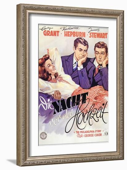 The Philadelphia Story, German Movie Poster, 1940-null-Framed Art Print