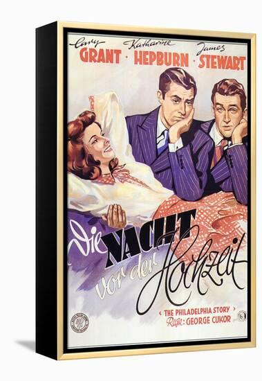 The Philadelphia Story, German Movie Poster, 1940-null-Framed Stretched Canvas