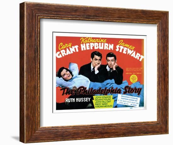 The Philadelphia Story, Katharine Hepburn, Cary Grant, James Stewart, 1940-null-Framed Art Print