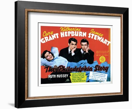 The Philadelphia Story, Katharine Hepburn, Cary Grant, James Stewart, 1940-null-Framed Art Print