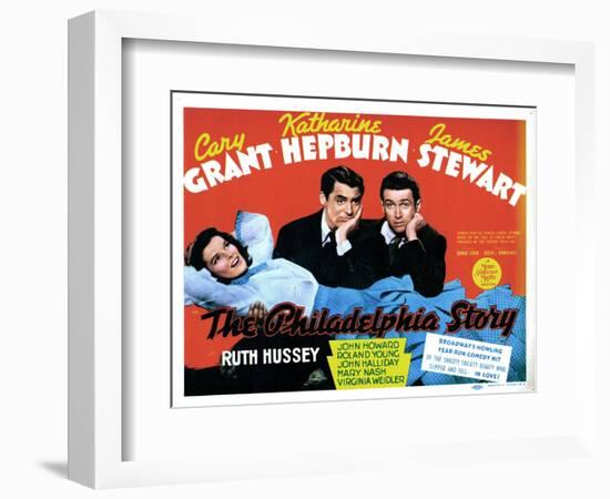 The Philadelphia Story, Katharine Hepburn, Cary Grant, James Stewart, 1940-null-Framed Art Print