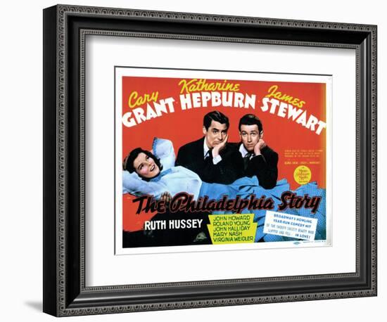 The Philadelphia Story, Katharine Hepburn, Cary Grant, James Stewart, 1940-null-Framed Art Print