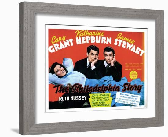 The Philadelphia Story, Katharine Hepburn, Cary Grant, James Stewart, 1940-null-Framed Art Print