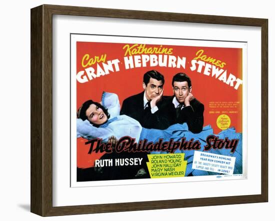 The Philadelphia Story, Katharine Hepburn, Cary Grant, James Stewart, 1940-null-Framed Art Print