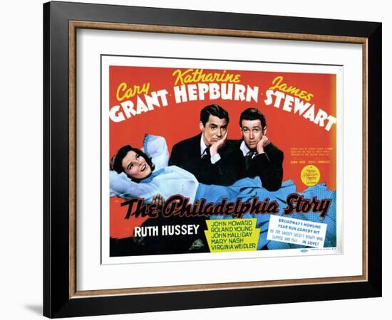 The Philadelphia Story, Katharine Hepburn, Cary Grant, James Stewart, 1940-null-Framed Art Print