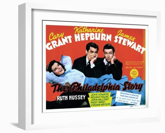 The Philadelphia Story, Katharine Hepburn, Cary Grant, James Stewart, 1940-null-Framed Art Print