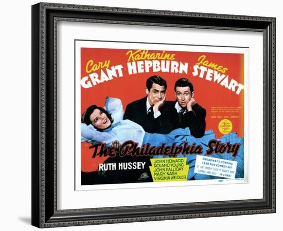 The Philadelphia Story, Katharine Hepburn, Cary Grant, James Stewart, 1940-null-Framed Art Print