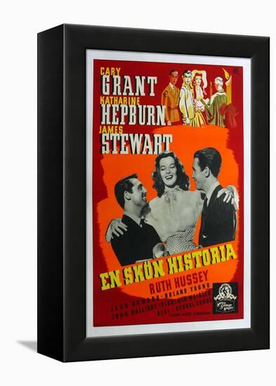 The Philadelphia Story, Swedish Movie Poster, 1940-null-Framed Stretched Canvas