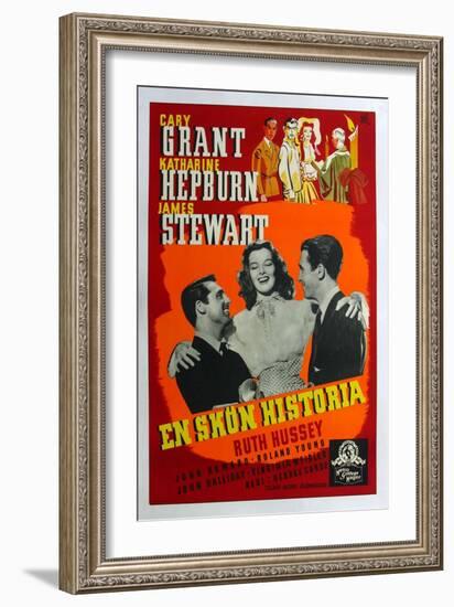 The Philadelphia Story, Swedish Movie Poster, 1940-null-Framed Art Print