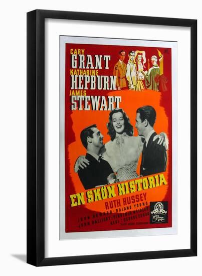 The Philadelphia Story, Swedish Movie Poster, 1940-null-Framed Art Print