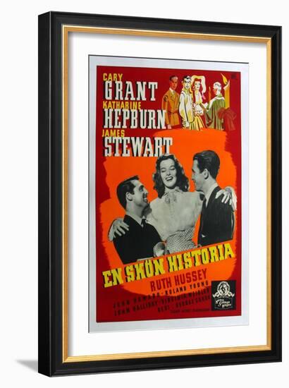 The Philadelphia Story, Swedish Movie Poster, 1940-null-Framed Art Print