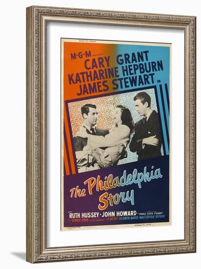 The Philadelphia Story, UK Movie Poster, 1940-null-Framed Premium Giclee Print