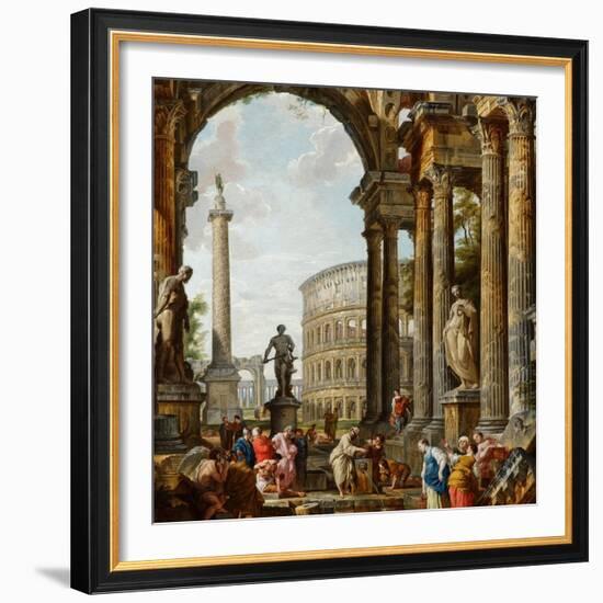 The Philosopher Diogenes Throwing Down His Bowl-Giovanni Paolo Panini-Framed Giclee Print