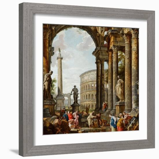 The Philosopher Diogenes Throwing Down His Bowl-Giovanni Paolo Panini-Framed Giclee Print