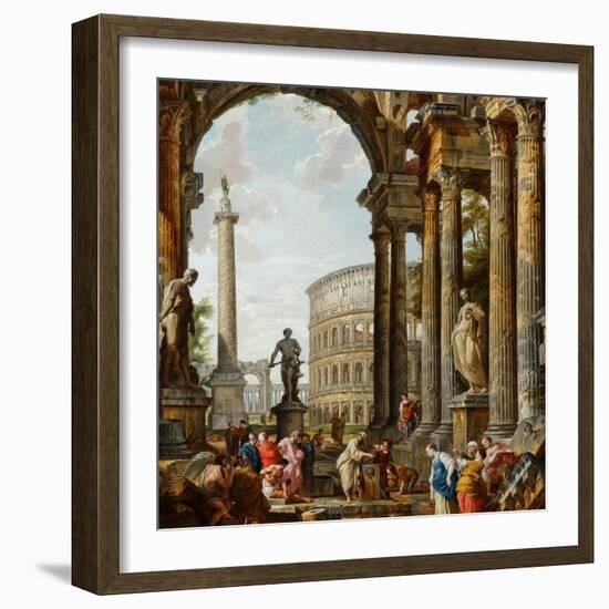 The Philosopher Diogenes Throwing Down His Bowl-Giovanni Paolo Panini-Framed Giclee Print