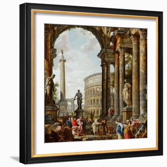 The Philosopher Diogenes Throwing Down His Bowl-Giovanni Paolo Panini-Framed Giclee Print