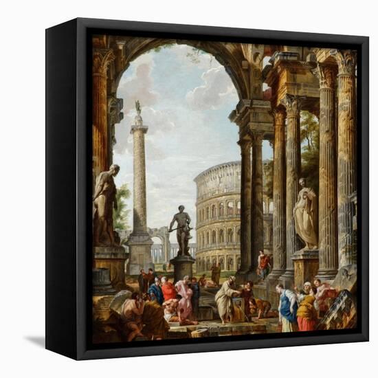 The Philosopher Diogenes Throwing Down His Bowl-Giovanni Paolo Panini-Framed Premier Image Canvas