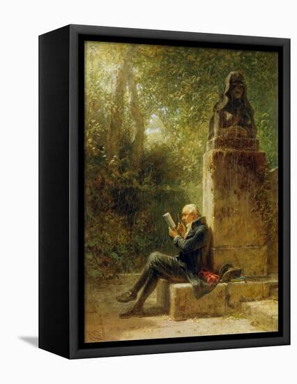 The Philosopher (The Reader in the Park)-Carl Spitzweg-Framed Premier Image Canvas