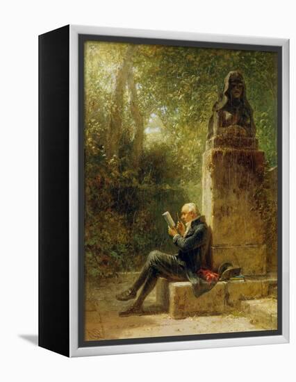 The Philosopher (The Reader in the Park)-Carl Spitzweg-Framed Premier Image Canvas