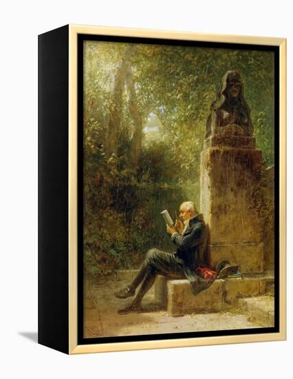 The Philosopher (The Reader in the Park)-Carl Spitzweg-Framed Premier Image Canvas