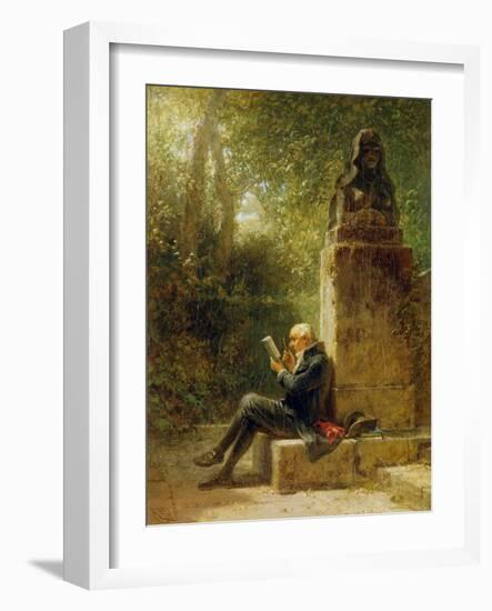 The Philosopher (The Reader in the Park)-Carl Spitzweg-Framed Premium Giclee Print