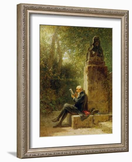 The Philosopher (The Reader in the Park)-Carl Spitzweg-Framed Giclee Print