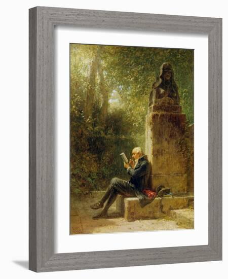 The Philosopher (The Reader in the Park)-Carl Spitzweg-Framed Giclee Print