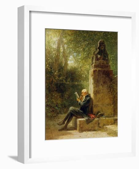 The Philosopher (The Reader in the Park)-Carl Spitzweg-Framed Giclee Print