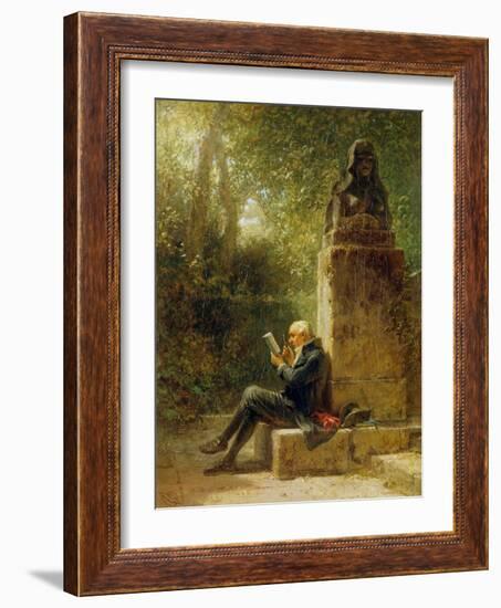 The Philosopher (The Reader in the Park)-Carl Spitzweg-Framed Giclee Print