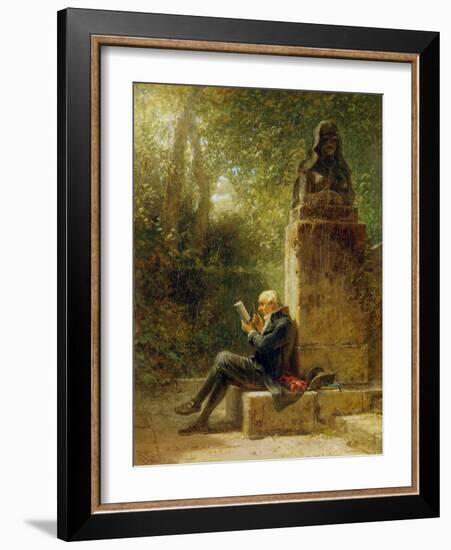 The Philosopher (The Reader in the Park)-Carl Spitzweg-Framed Giclee Print