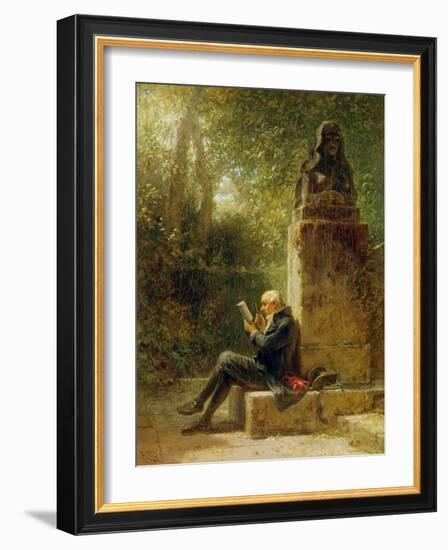 The Philosopher (The Reader in the Park)-Carl Spitzweg-Framed Giclee Print