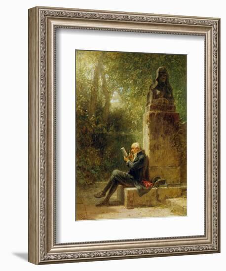 The Philosopher (The Reader in the Park)-Carl Spitzweg-Framed Giclee Print