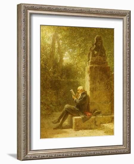 The Philosopher (The Reader in the Park)-Carl Spitzweg-Framed Giclee Print