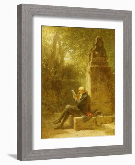 The Philosopher (The Reader in the Park)-Carl Spitzweg-Framed Giclee Print