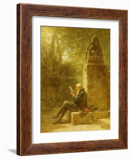 The Philosopher (The Reader in the Park)-Carl Spitzweg-Framed Giclee Print