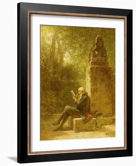 The Philosopher (The Reader in the Park)-Carl Spitzweg-Framed Giclee Print