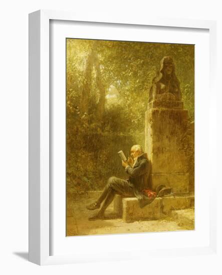 The Philosopher (The Reader in the Park)-Carl Spitzweg-Framed Giclee Print