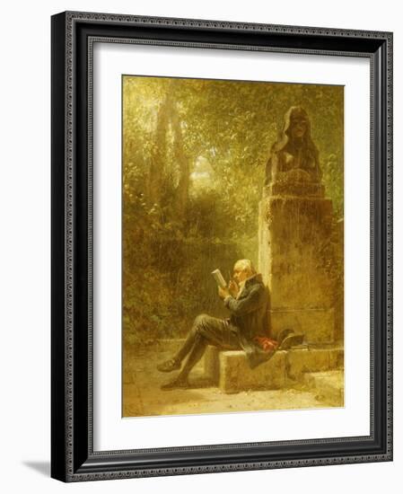 The Philosopher (The Reader in the Park)-Carl Spitzweg-Framed Giclee Print