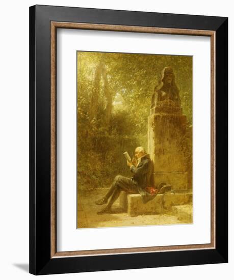 The Philosopher (The Reader in the Park)-Carl Spitzweg-Framed Giclee Print