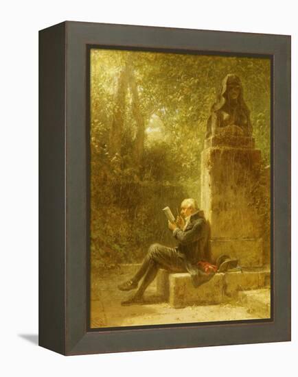 The Philosopher (The Reader in the Park)-Carl Spitzweg-Framed Premier Image Canvas