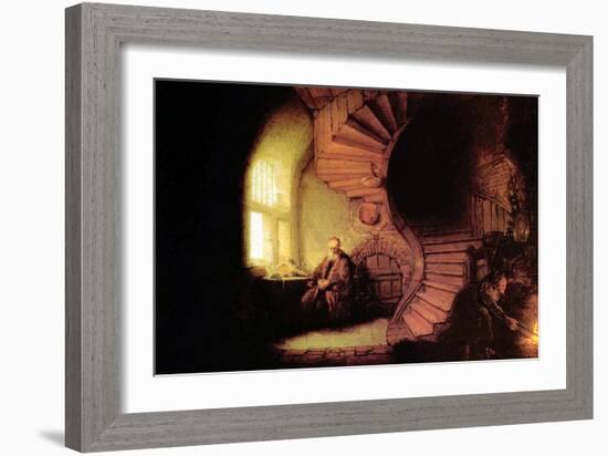 The Philosopher-Rembrandt van Rijn-Framed Art Print