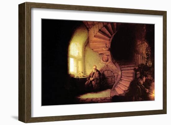 The Philosopher-Rembrandt van Rijn-Framed Art Print