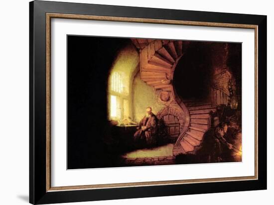 The Philosopher-Rembrandt van Rijn-Framed Art Print