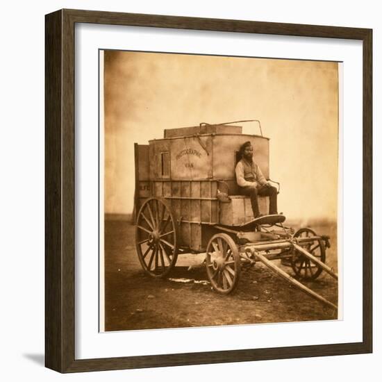 The Photographer's Van with Marcus Sparling in the Crimea, 1855-Roger Fenton-Framed Giclee Print
