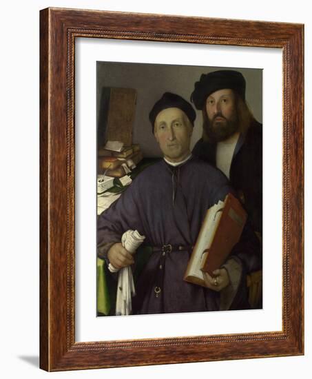 The Physician Giovanni Agostino Della Torre and His Son, Niccolò, Ca 1515-Lorenzo Lotto-Framed Giclee Print